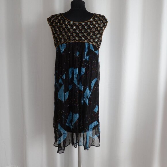 Anthropologie MOULINETTE SOEURS Beaded Lydia Swing Dress Embellished Sz 0 - Picture 3 of 7